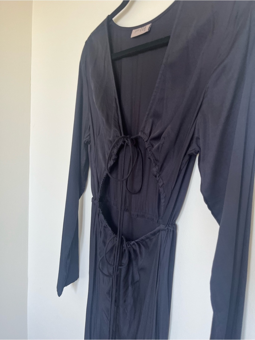 Free People Black Long Sleeve Maxi Dress with Cutouts